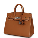 Hermes Birkin Sellier 25 Gold Epsom Palladium Hardware - Thumbnail View 5