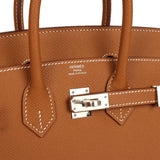 Hermes Birkin Sellier 25 Gold Epsom Palladium Hardware - Thumbnail View 7