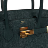 Hermes Birkin 30 Vert Cypress Clemence Gold Hardware - Thumbnail View 7