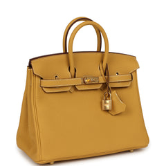 Hermes Birkin 25 Curry Togo Gold Hardware