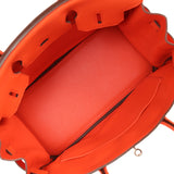 Pre-owned Hermes Birkin 30 Orange Poppy Clemence Palladium Hardware - Thumbnail View 8