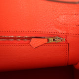 Pre-owned Hermes Birkin 30 Orange Poppy Clemence Palladium Hardware - Thumbnail View 9
