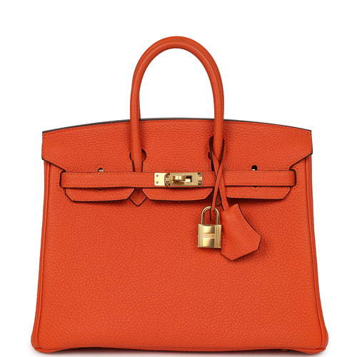 Hermes Birkin 25 Feu Togo Gold Hardware