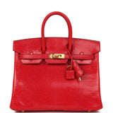 Hermes Birkin 25 Bougainvillea Shiny Varanus Niloticus Lizard Gold Hardware - Thumbnail View 1