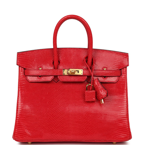 Hermes Birkin 25 Bougainvillea Shiny Varanus Niloticus Lizard Gold Hardware