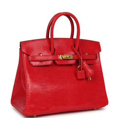 Hermes Birkin 25 Bougainvillea Shiny Varanus Niloticus Lizard Gold Hardware