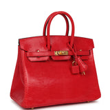 Hermes Birkin 25 Bougainvillea Shiny Varanus Niloticus Lizard Gold Hardware - Thumbnail View 2