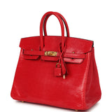Hermes Birkin 25 Bougainvillea Shiny Varanus Niloticus Lizard Gold Hardware - Thumbnail View 5