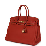 Pre-owned Hermes Birkin 35 Sanguine Fjord Gold Hardware - Thumbnail View 5