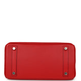 Pre-owned Hermes Birkin 25 Vermillion Swift Palladium Hardware - Thumbnail View 6