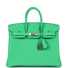 Hermes Birkin 25 Vert Comics Togo Palladium Hardware