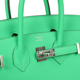 Hermes Birkin 25 Vert Comics Togo Palladium Hardware - Thumbnail View 7
