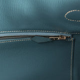 Pre-owned Hermes Birkin 35 Blue Jean Epsom Palladium Hardware - Thumbnail View 9