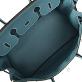 Pre-owned Hermes Birkin 35 Blue Jean Epsom Palladium Hardware - Thumbnail View 8