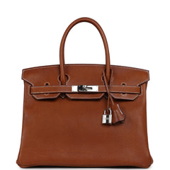 Pre-owned Hermes Birkin 30 Fauve Barenia Faubourg Palladium Hardware