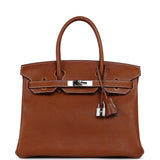 Pre-owned Hermes Birkin 30 Fauve Barenia Faubourg Palladium Hardware - Thumbnail View 1