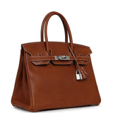 Pre-owned Hermes Birkin 30 Fauve Barenia Faubourg Palladium Hardware - Thumbnail View 2