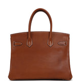 Pre-owned Hermes Birkin 30 Fauve Barenia Faubourg Palladium Hardware - Thumbnail View 4