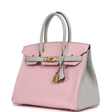 Hermes Special Order (HSS) Birkin 30 Rose Sakura, Gris Perle Chevre Mysore Gold Hardware - Thumbnail View 5
