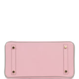 Hermes Special Order (HSS) Birkin 30 Rose Sakura, Gris Perle Chevre Mysore Gold Hardware - Thumbnail View 6
