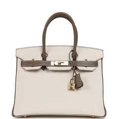 Hermes Special Order (HSS) Birkin 30 Nata, Etoupe Chevre Mysore Permbarass Hardware