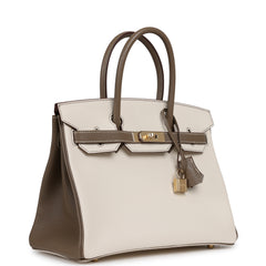 Hermes Special Order (HSS) Birkin 30 Nata, Etoupe Chevre Mysore Permbarass Hardware