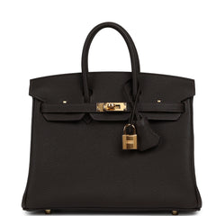 Hermes Birkin 25 Bai Brun Togo Gold Hardware
