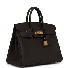Hermes Birkin 25 Bai Brun Togo Gold Hardware