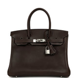 Hermes Birkin 30 Ebene Barenia Faubourg Palladium Hardware - Thumbnail View 1