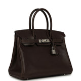 Hermes Birkin 30 Ebene Barenia Faubourg Palladium Hardware - Thumbnail View 2