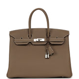 Pre-owned Hermes Birkin 35 Etoupe Togo Palladium Hardware - Thumbnail View 1