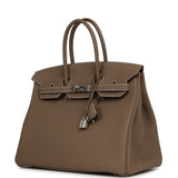 Pre-owned Hermes Birkin 35 Etoupe Togo Palladium Hardware - Thumbnail View 5