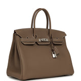 Pre-owned Hermes Birkin 35 Etoupe Togo Palladium Hardware - Thumbnail View 2