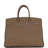 Pre-owned Hermes Birkin 35 Etoupe Togo Palladium Hardware - Thumbnail View 4