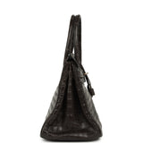 Vintage Hermes Travel Birkin 30 Graphite Matte Niloticus Crocodile Brushed Palladium Hardware - Thumbnail View 3