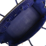 Pre-owned Hermes Birkin 35 Bleu Electric Shiny Porosus Crocodile Gold Hardware - Thumbnail View 8