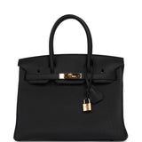 Pre-owned Hermes Birkin 30 Black Togo Gold Hardware - Thumbnail View 1