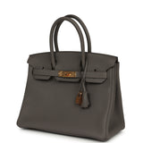 Pre-owned Hermes Birkin 30 Etain Togo Rose Gold Hardware - Thumbnail View 5