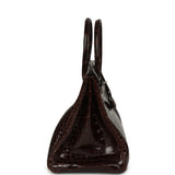 Vintage Hermes Birkin 35 Havane Shiny Porosus Crocodile Palladium Hardware - Thumbnail View 3