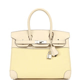 Hermes Birkin 30 Nata Swift and Jaune Poussin Toile H Canvas Palladium Hardware - Thumbnail View 1