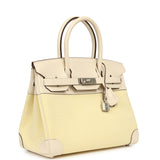 Hermes Birkin 30 Nata Swift and Jaune Poussin Toile H Canvas Palladium Hardware - Thumbnail View 2
