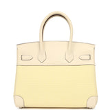 Hermes Birkin 30 Nata Swift and Jaune Poussin Toile H Canvas Palladium Hardware - Thumbnail View 4