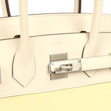 Hermes Birkin 30 Nata Swift and Jaune Poussin Toile H Canvas Palladium Hardware - Thumbnail View 7
