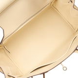Hermes Birkin 30 Nata Swift and Jaune Poussin Toile H Canvas Palladium Hardware - Thumbnail View 8