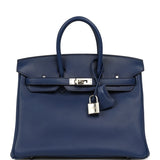Hermes Birkin 25 Bleu Saphir Swift Palladium Hardware - Thumbnail View 1