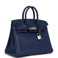 Hermes Birkin 25 Bleu Saphir Swift Palladium Hardware