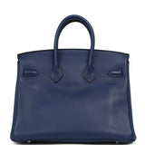 Hermes Birkin 25 Bleu Saphir Swift Palladium Hardware - Thumbnail View 4