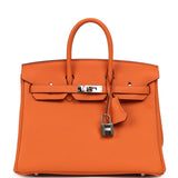 Pre-owned Hermes Birkin 25 Orange Togo Palladium Hardware - Thumbnail View 1