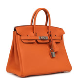 Pre-owned Hermes Birkin 25 Orange Togo Palladium Hardware - Thumbnail View 2