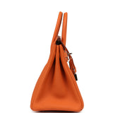 Pre-owned Hermes Birkin 25 Orange Togo Palladium Hardware - Thumbnail View 3